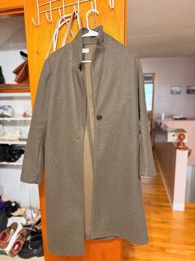 Zara Olive Green Wool-Blend Coat